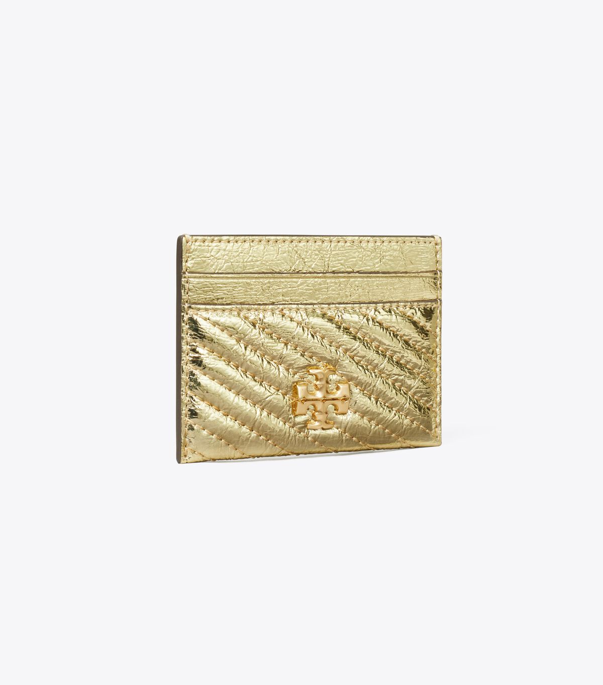 tory burch kira metallic moto quilt card case