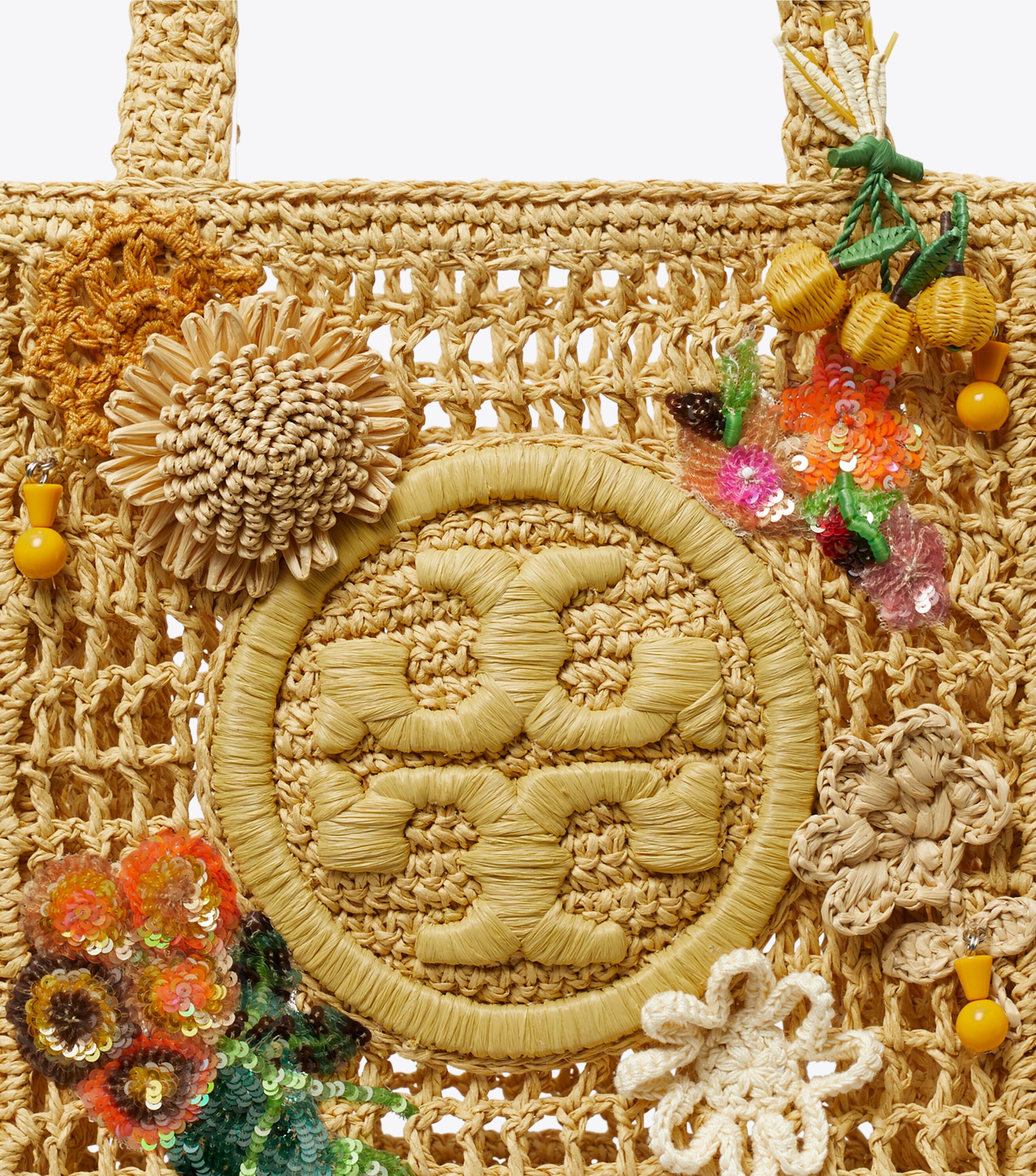 Mini Ella Embellished Hand-Crocheted Tote, Multi | Tory Burch KW