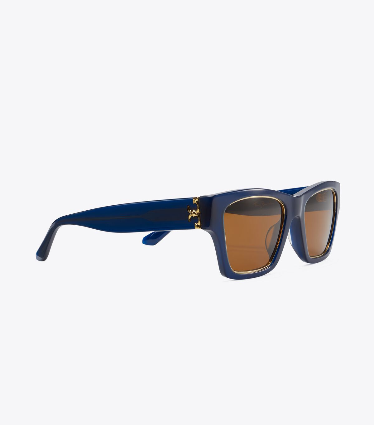 Trace Sunglasses, Transparent Navy/ Solid Brown | Tory Burch KW display picture 1