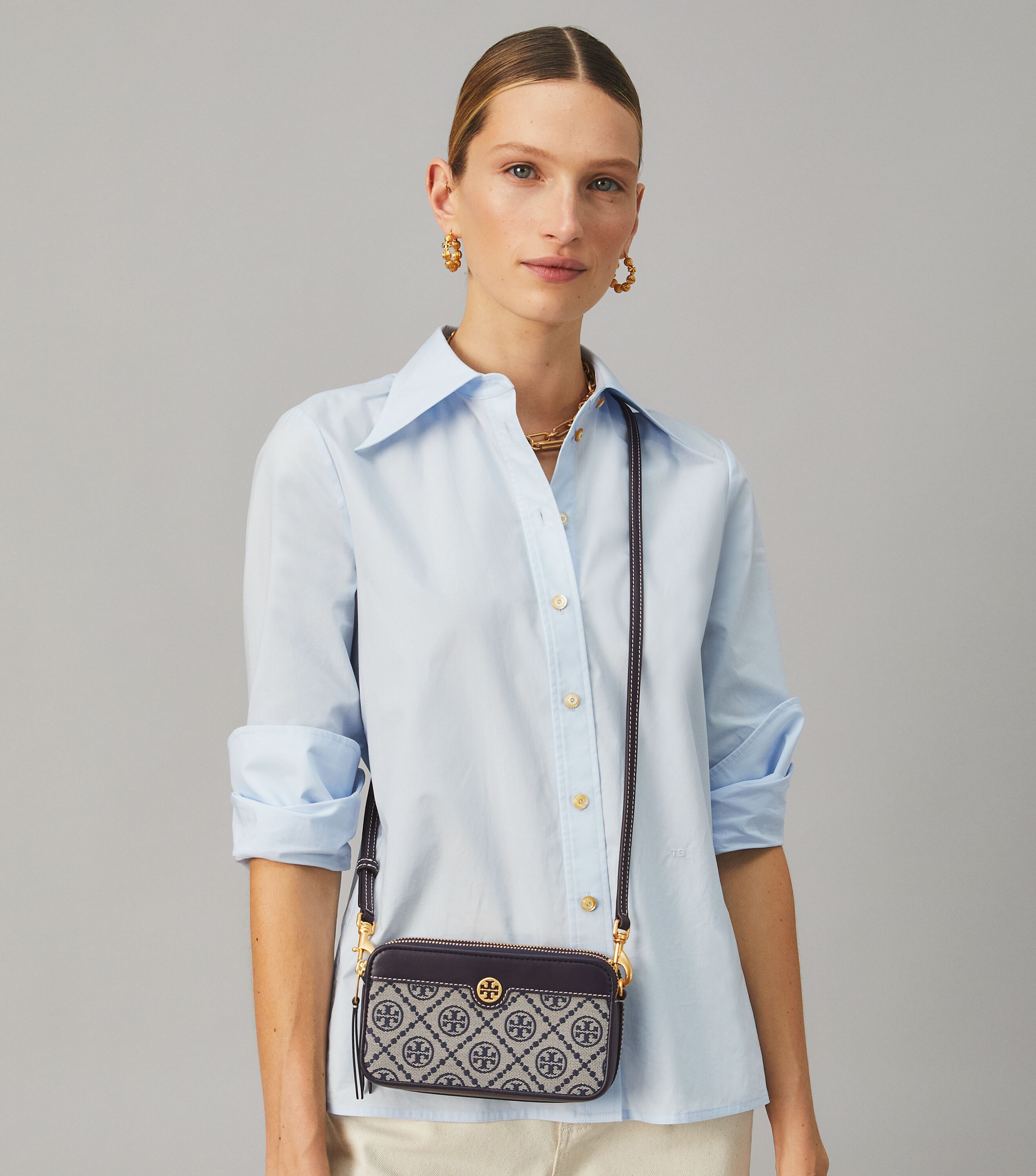 Tory burch small deals double zip tote