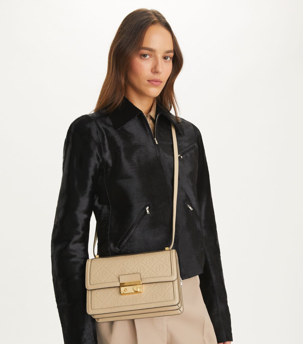 tory burch t monogram leather shoulder bag