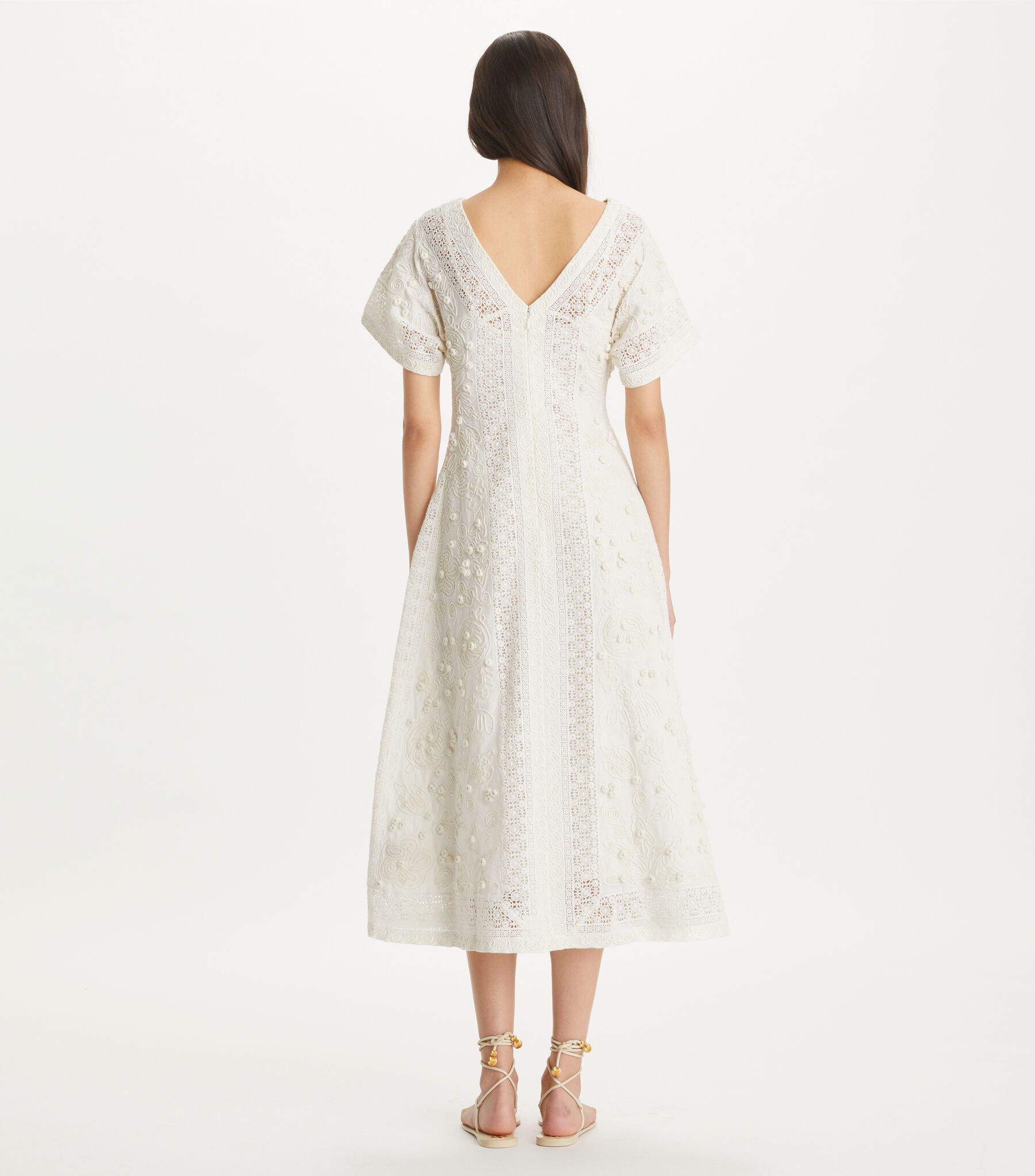tory burch embroidered linen dress Tory Burch Embroidered Linen Long-Sleeve Coverup Dress