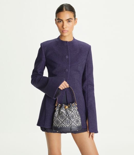 tory burch t monogram bucket bag