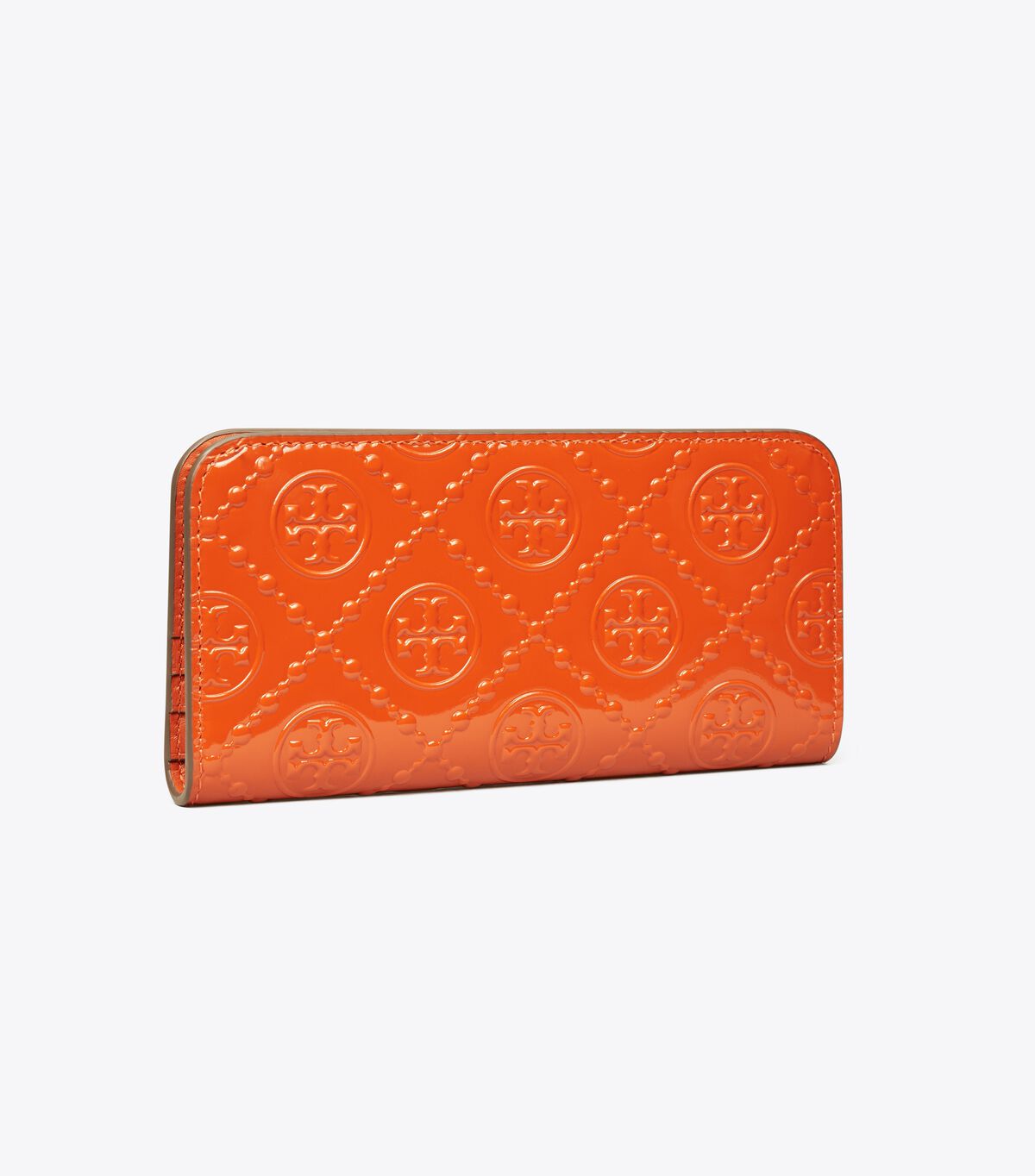 T Monogram Patent Zip Slim Wallet