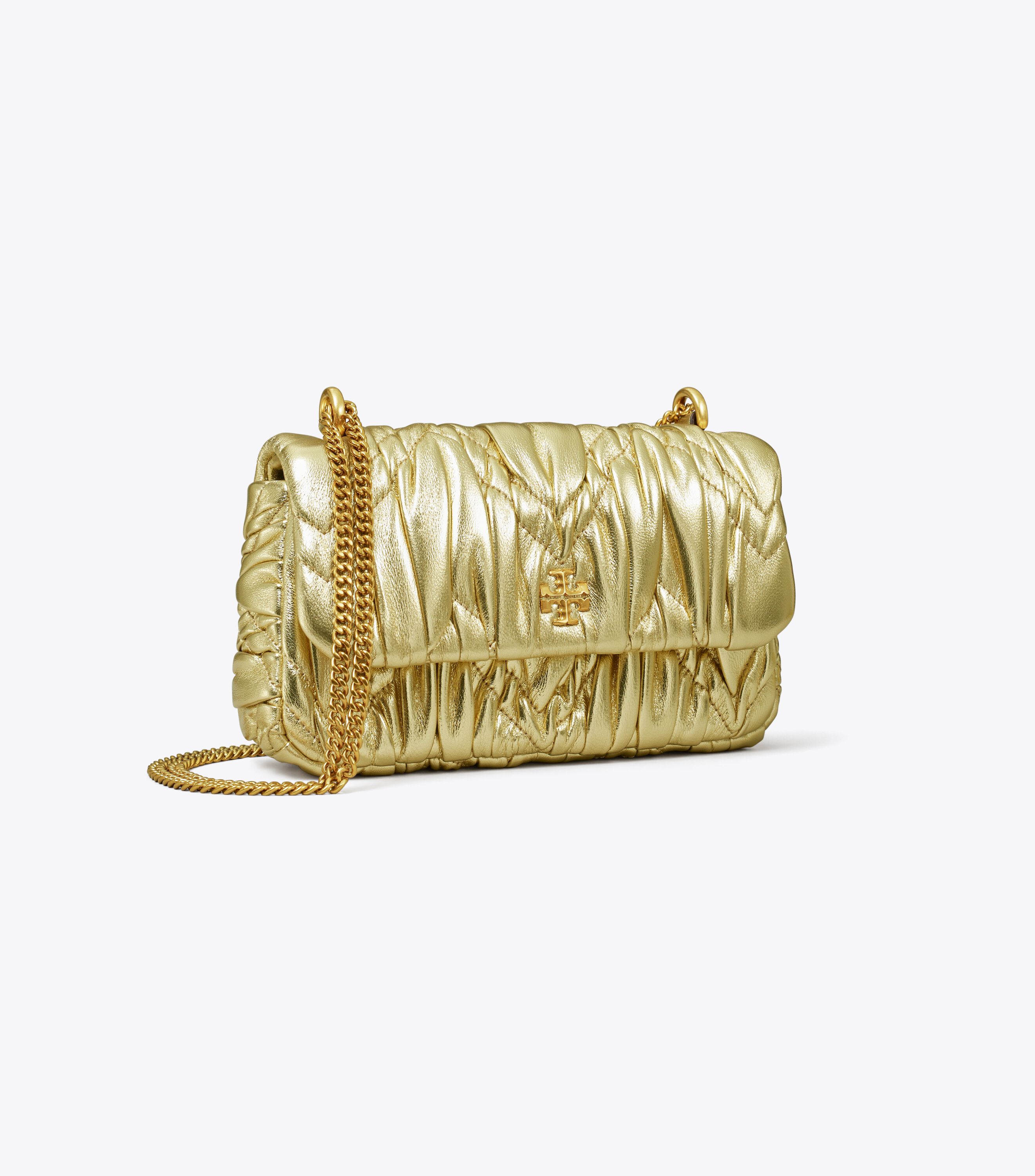 Tory Burch Mini Kira Metallic Diamond Ruched Flap Shoulder Bag Tory Burch KW