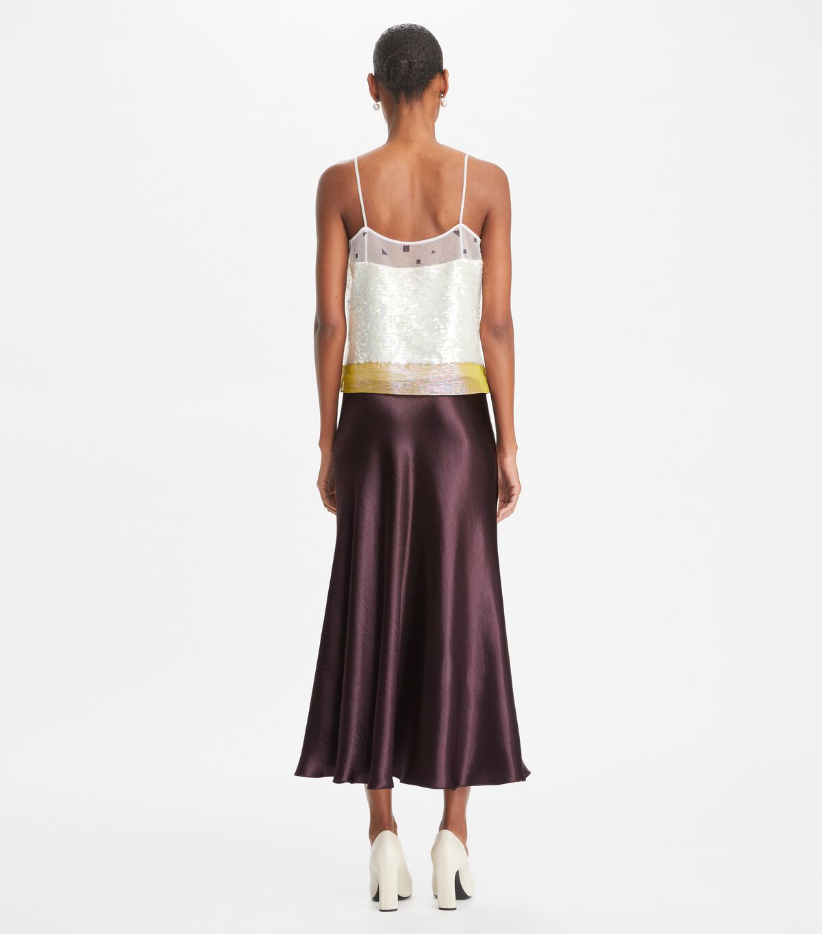 tory burch satin skirt
