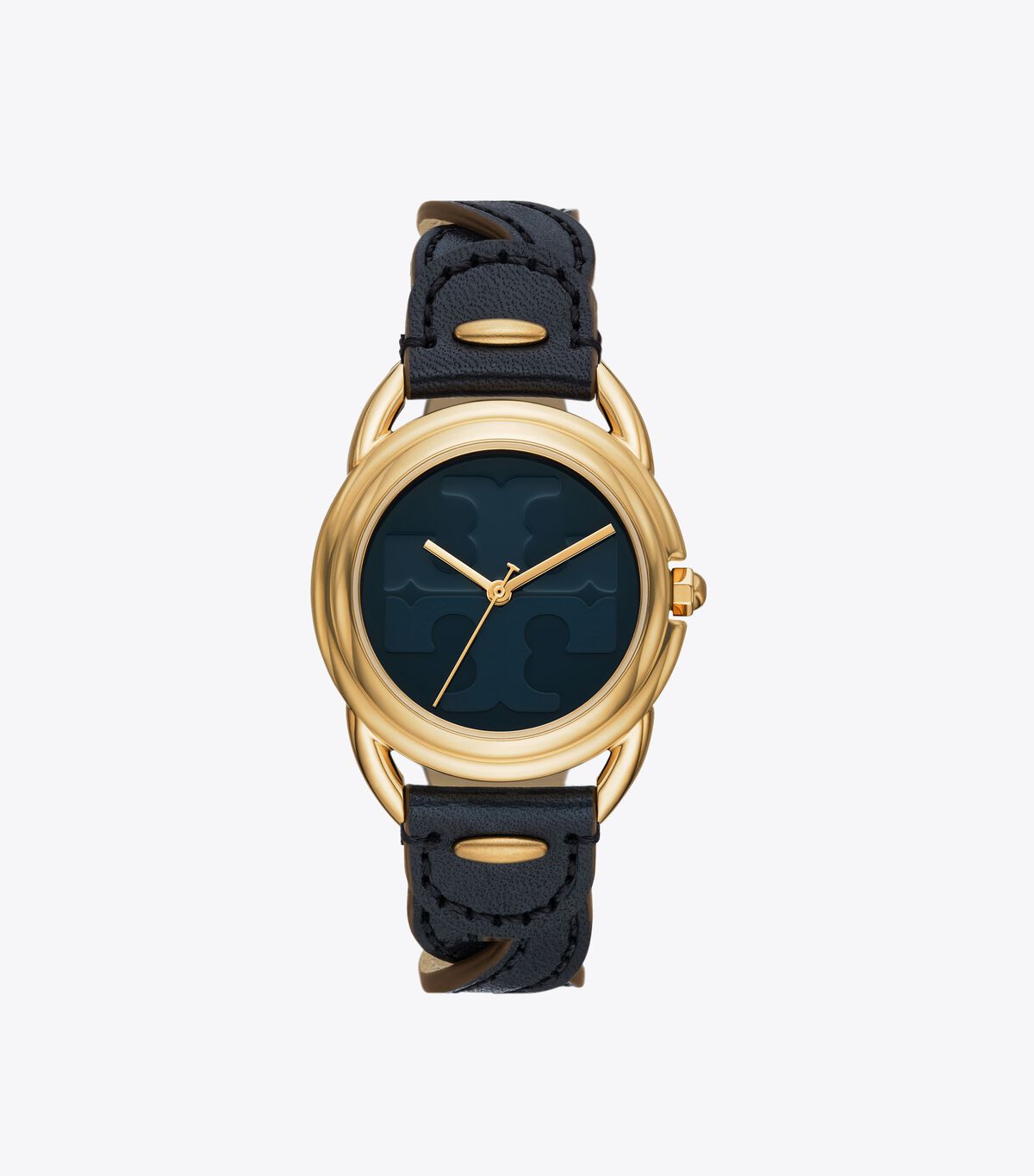 Miller Watch, Navy Leather/Gold-Tone Stainless Steel, 32 x 40MM