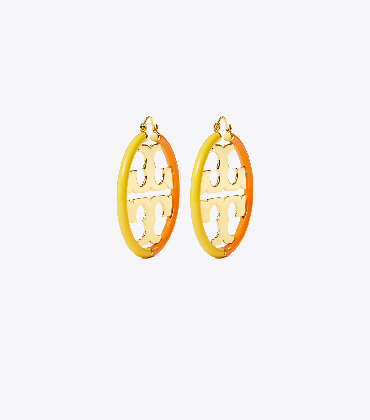 tory burch miller enamel hoop earring