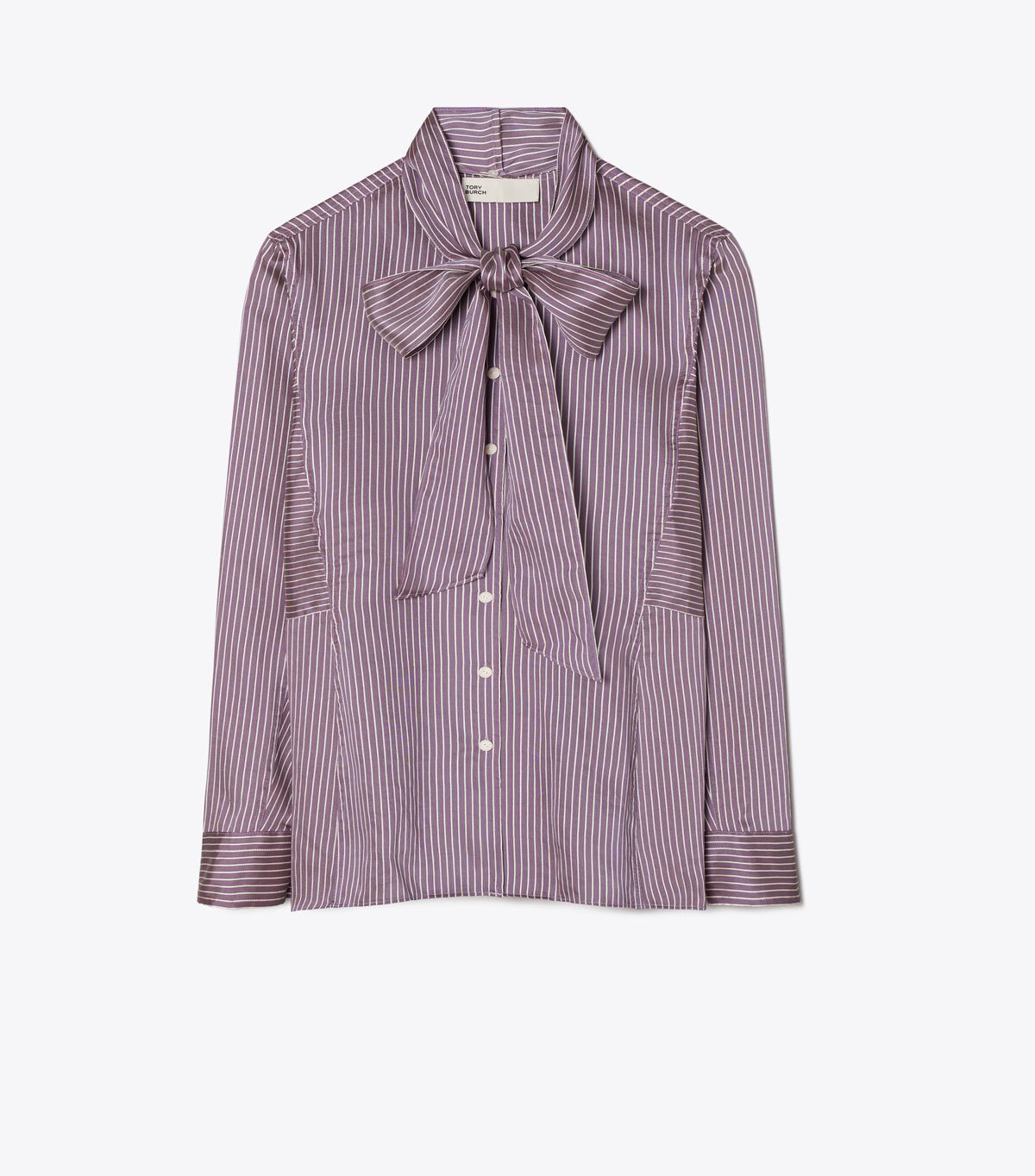 Striped Viscose Bow Blouse