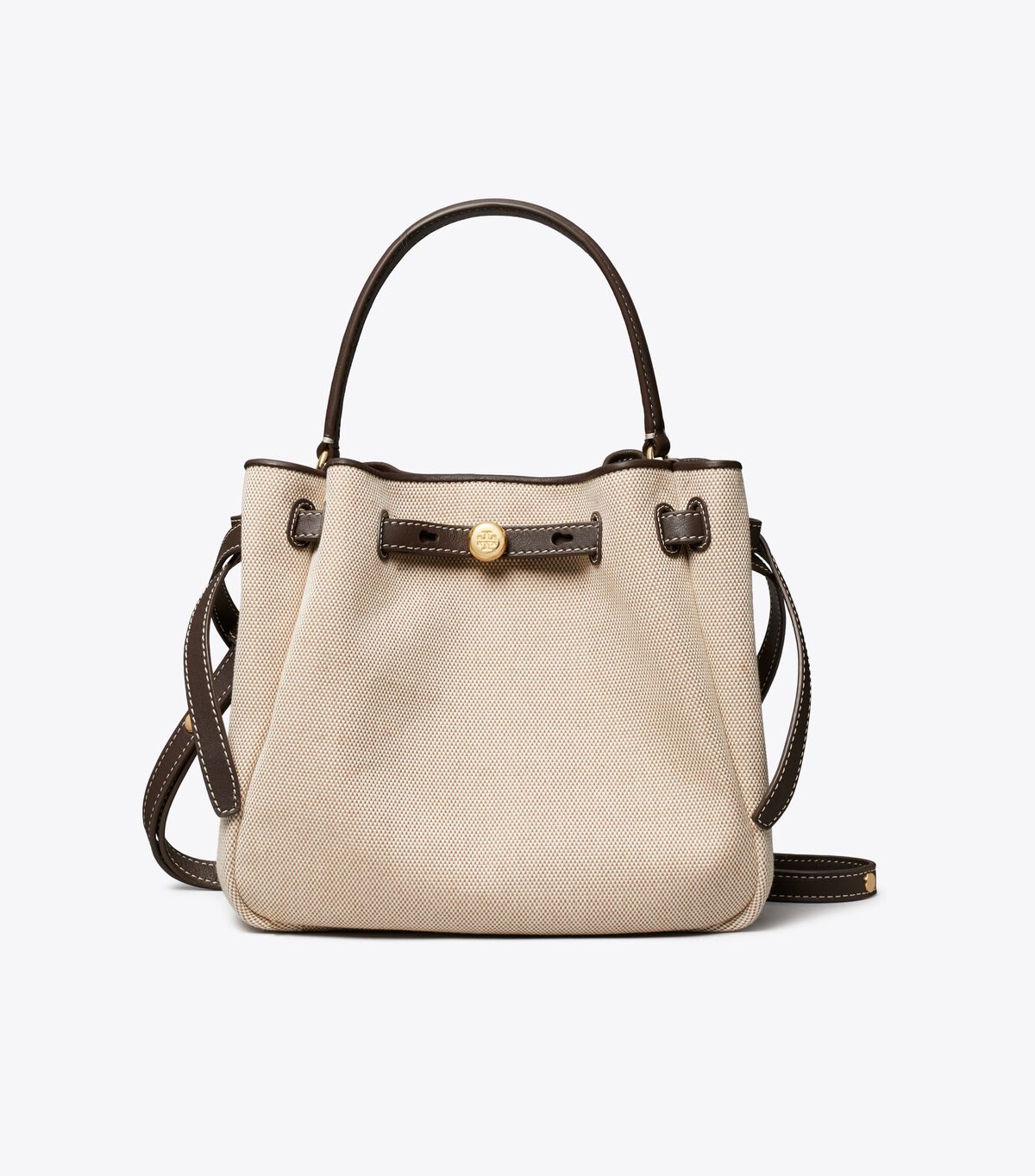tory burch romy canvas bucket bag