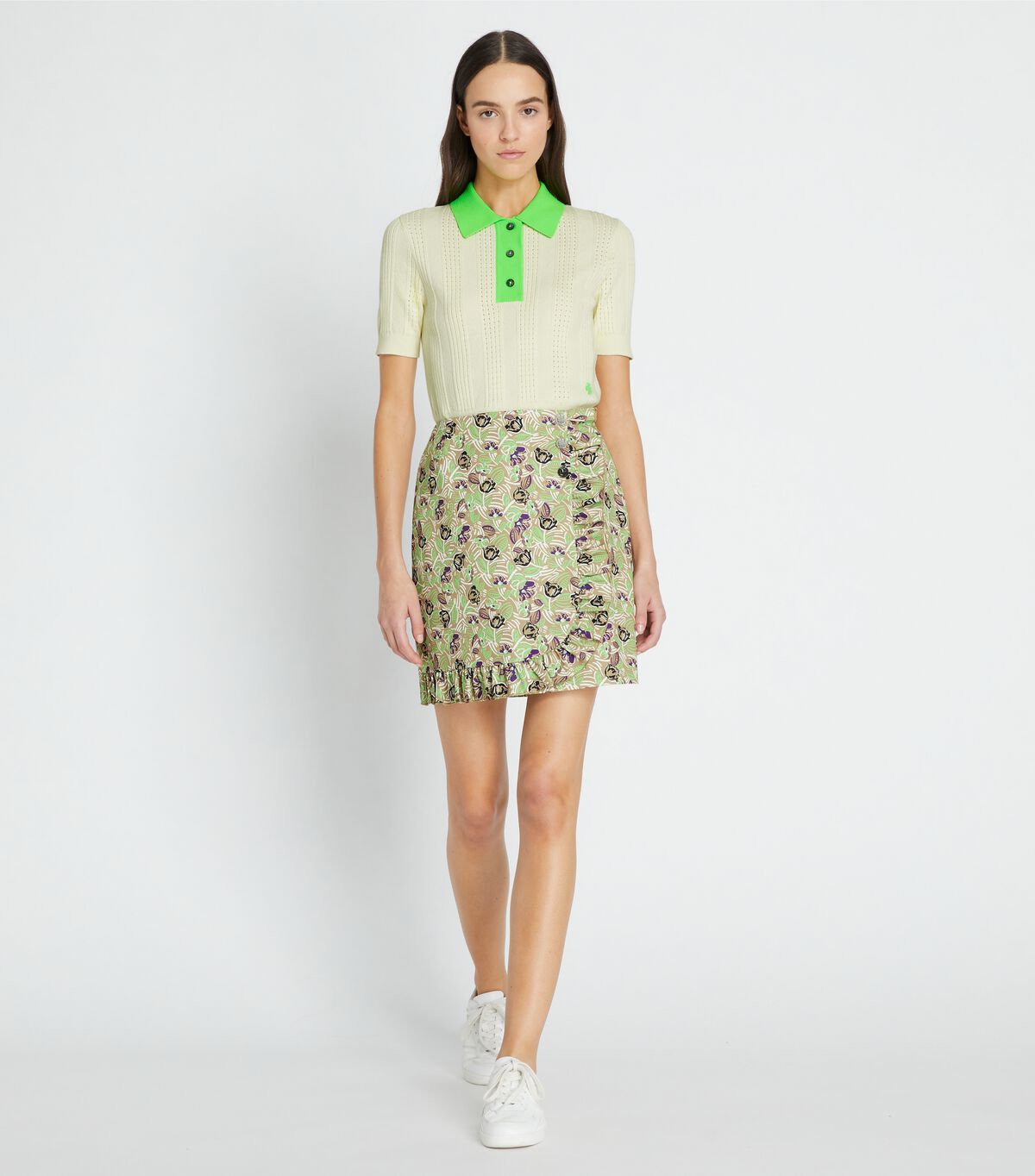 tory burch cotton pointelle polo