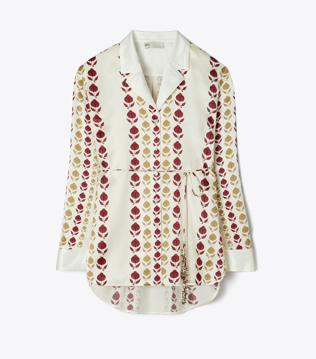 tory burch printed silk shirt