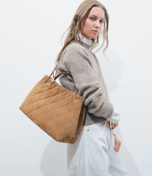 tory burch fleming suede carryall