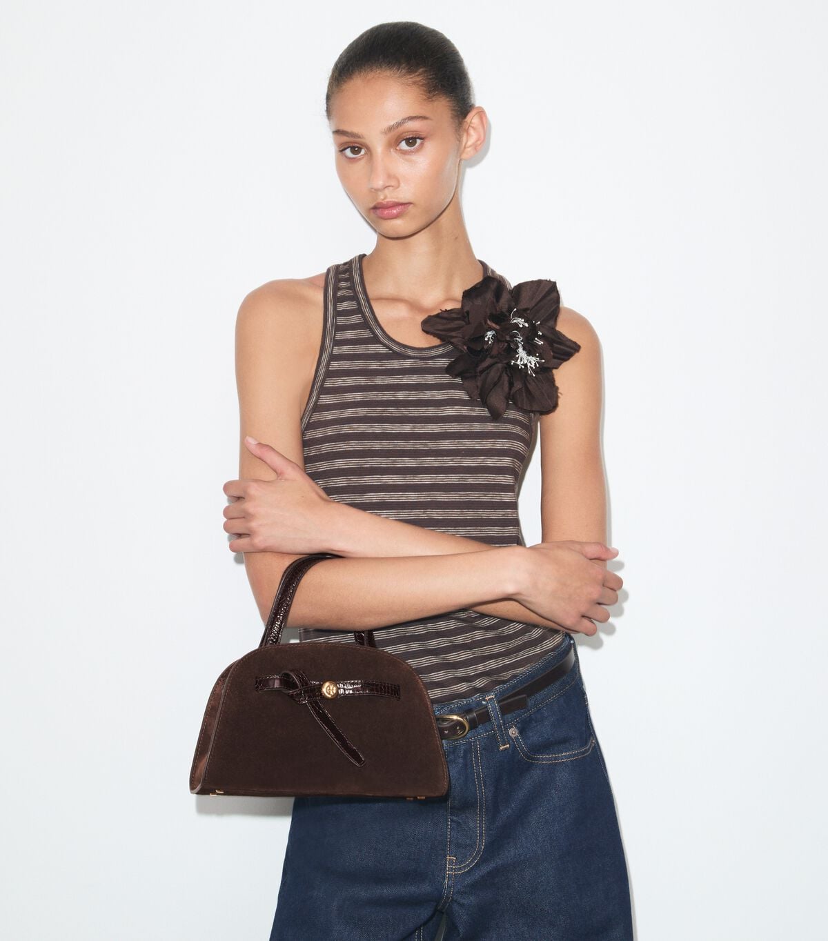 Small Romy Suede Bauletto tory burch small romy suede bauletto