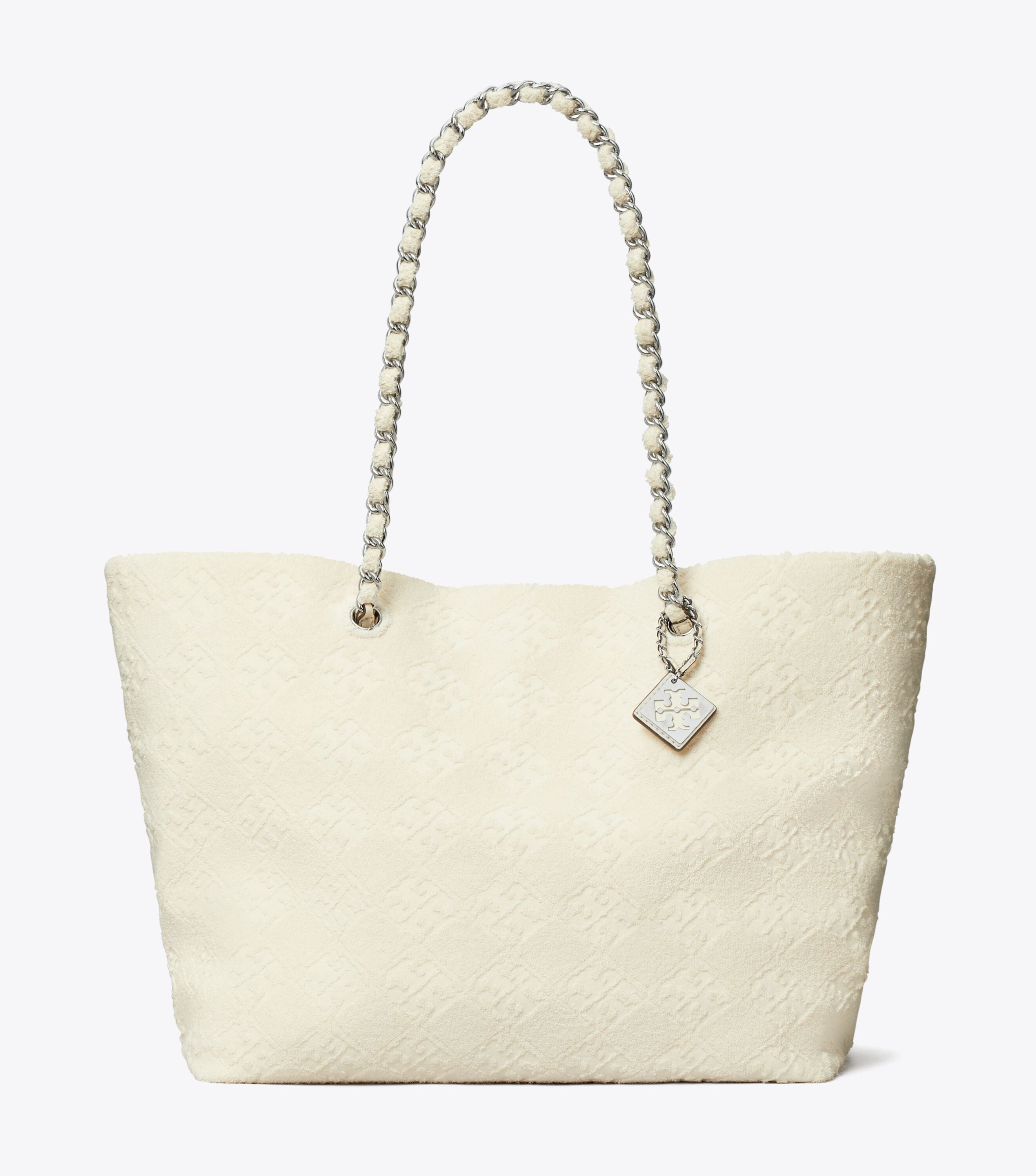 TORY BURCH ELLA トートバッグ オフホワイト Ella Terry Chain Tote