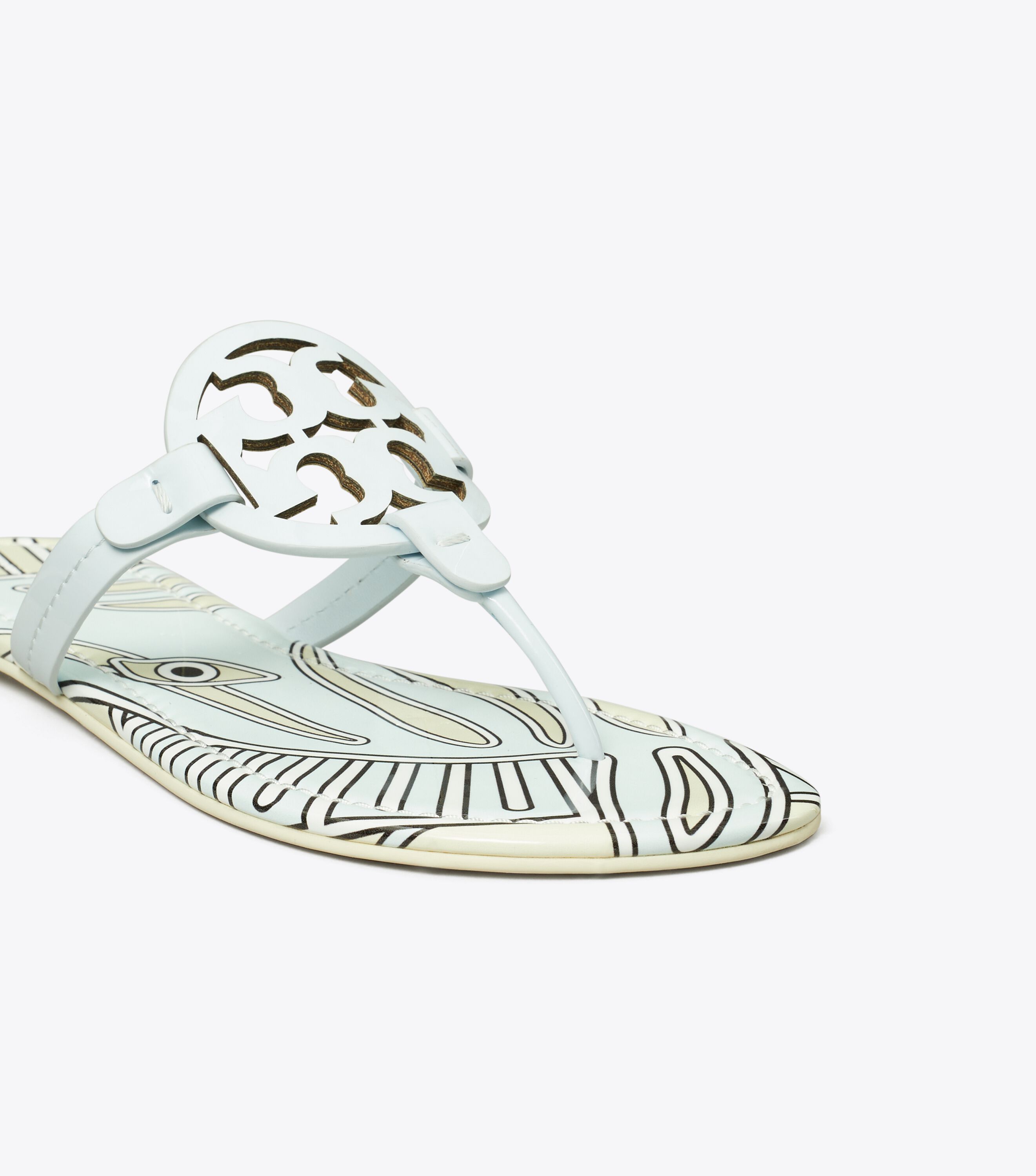 Miller Printed Patent Sandal, Summit / Blue Zebra | Tory