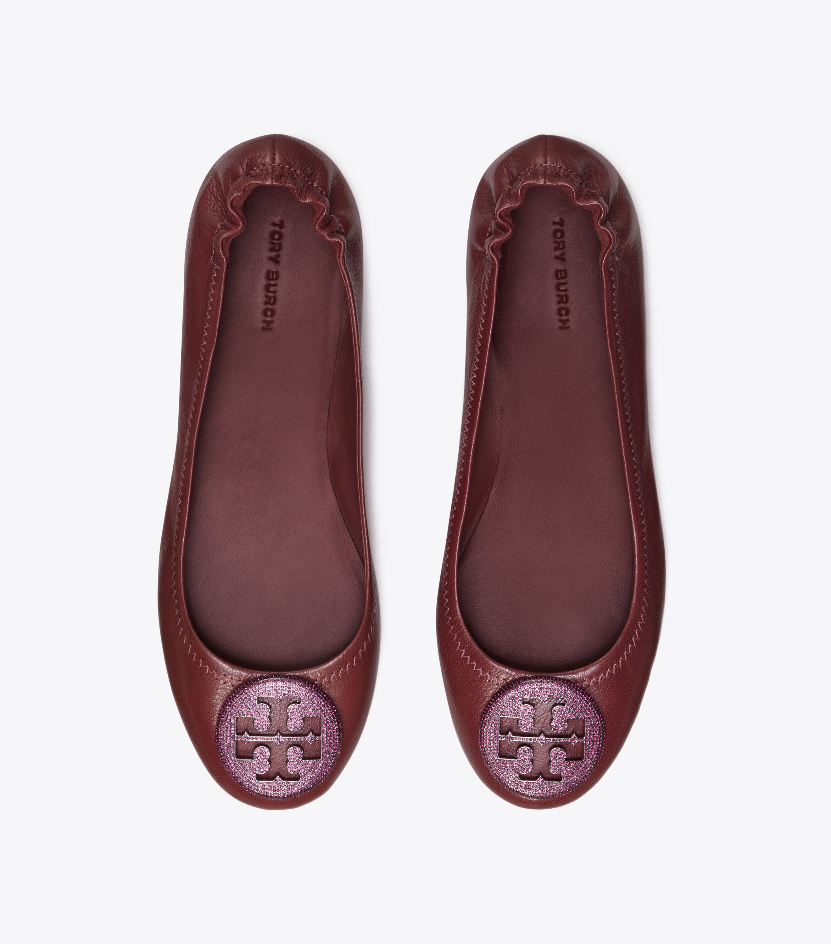 Minnie Travel Ballet Flat, Pavé, Claret | Tory Burch KW