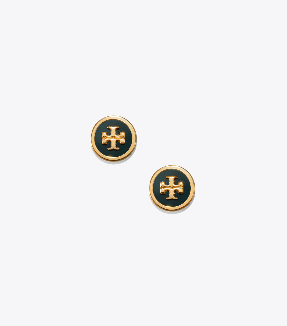 Enameled Raised-Logo Stud Earring