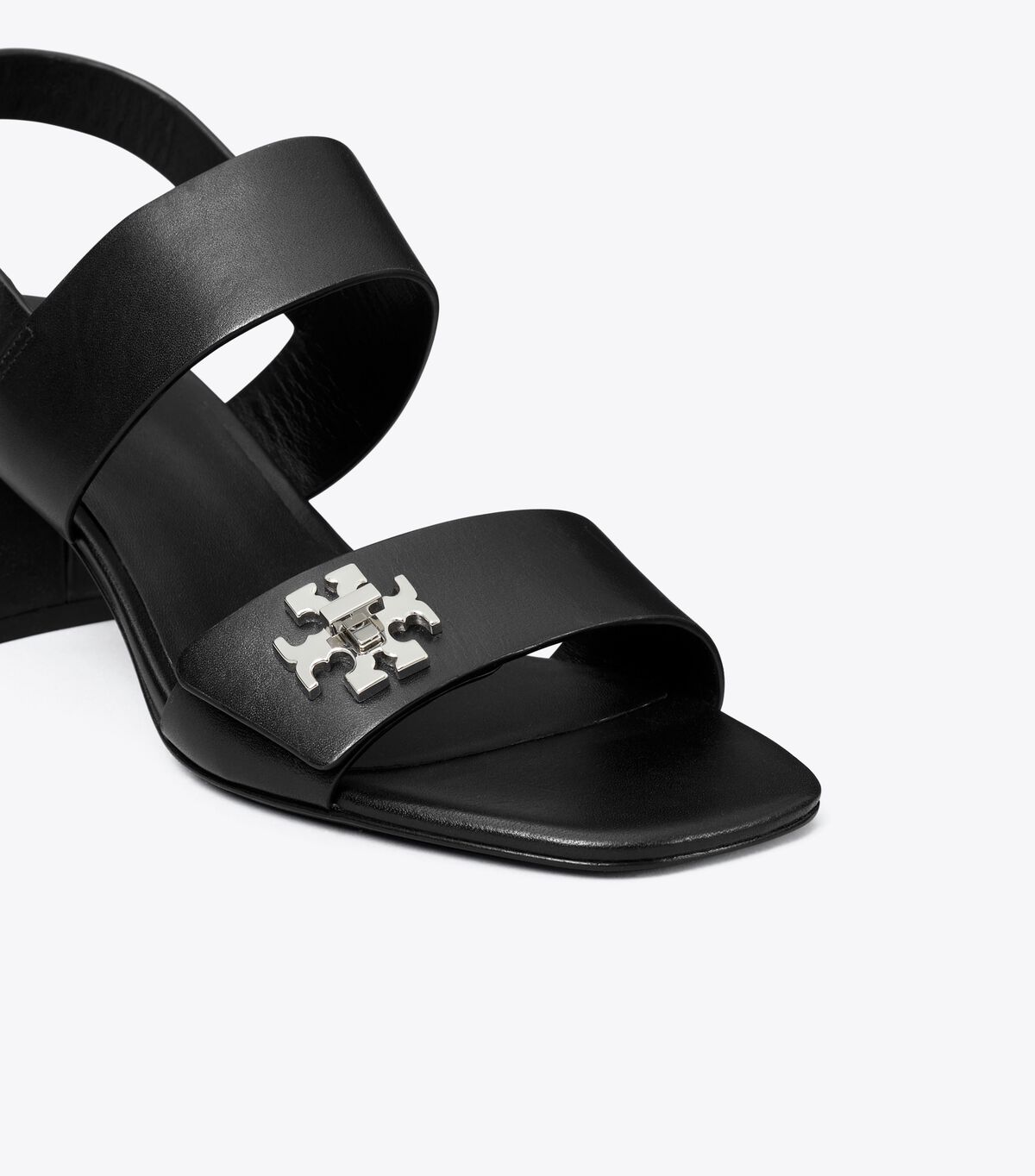 tory burch صندل بكعب مزود بقفل دوار