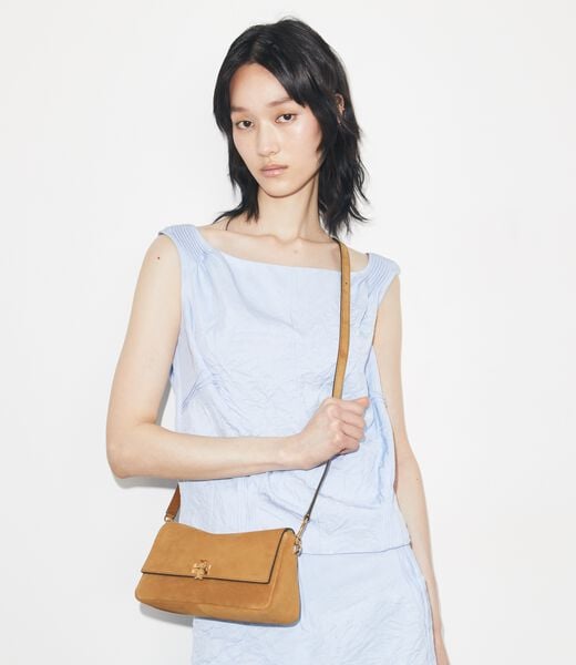 tory burch small charlie suede shoulder bag