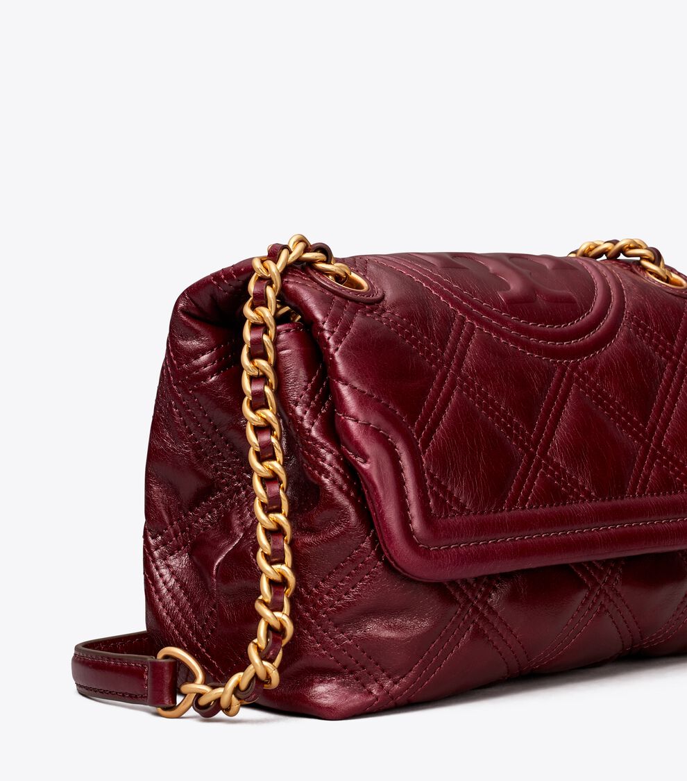 Fleming Soft Glazed Small Convertible Shoulder Bag, Royal Burgundy