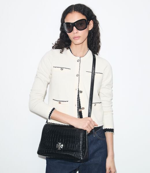 tory burch charlie croc embossed shoulder bag