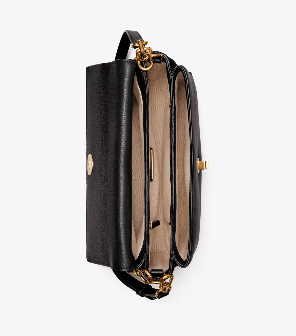 Kira Mixed-Materials Double-Strap Shoulder Bag