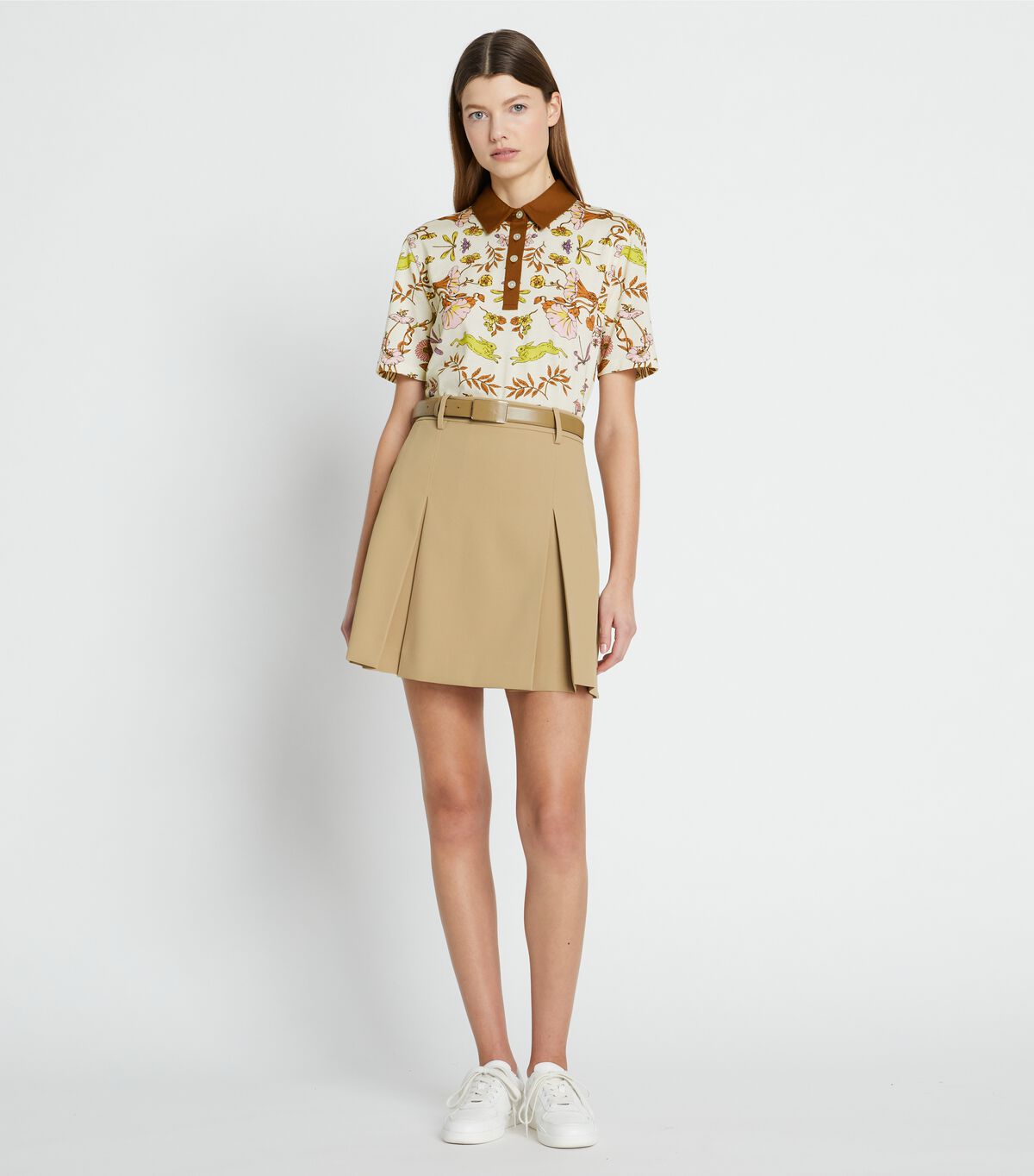 tory burch printed mercerized cotton polo