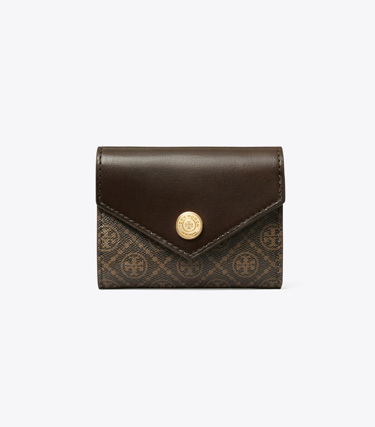 tory burch small t monogram coated canvas envelope wallet