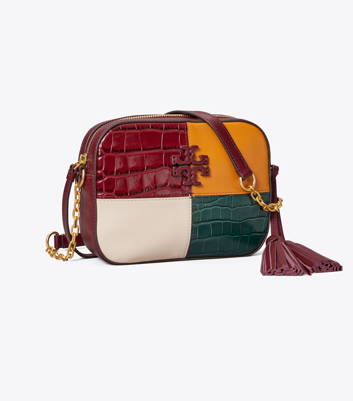 tory burch mcgraw embossed color block camera bag