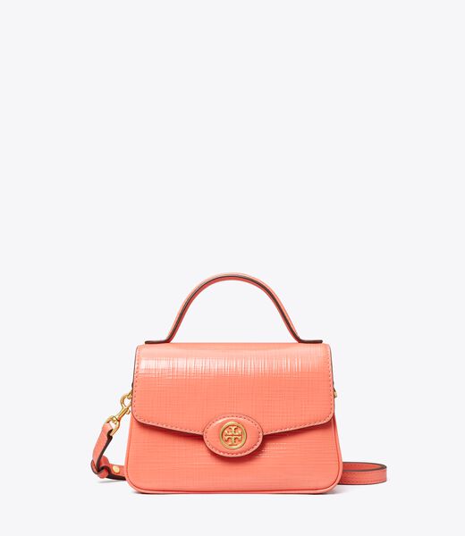tory burch small robinson crosshatched top handle bag