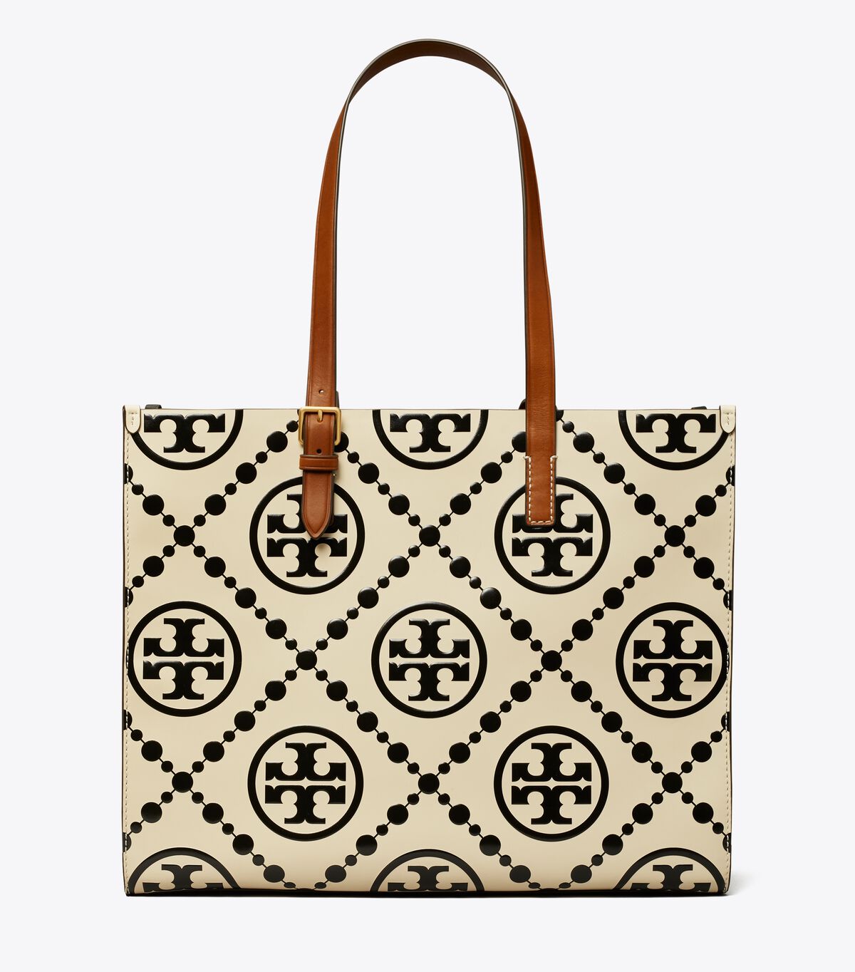 tory burch t monogram contrast embossed tote
