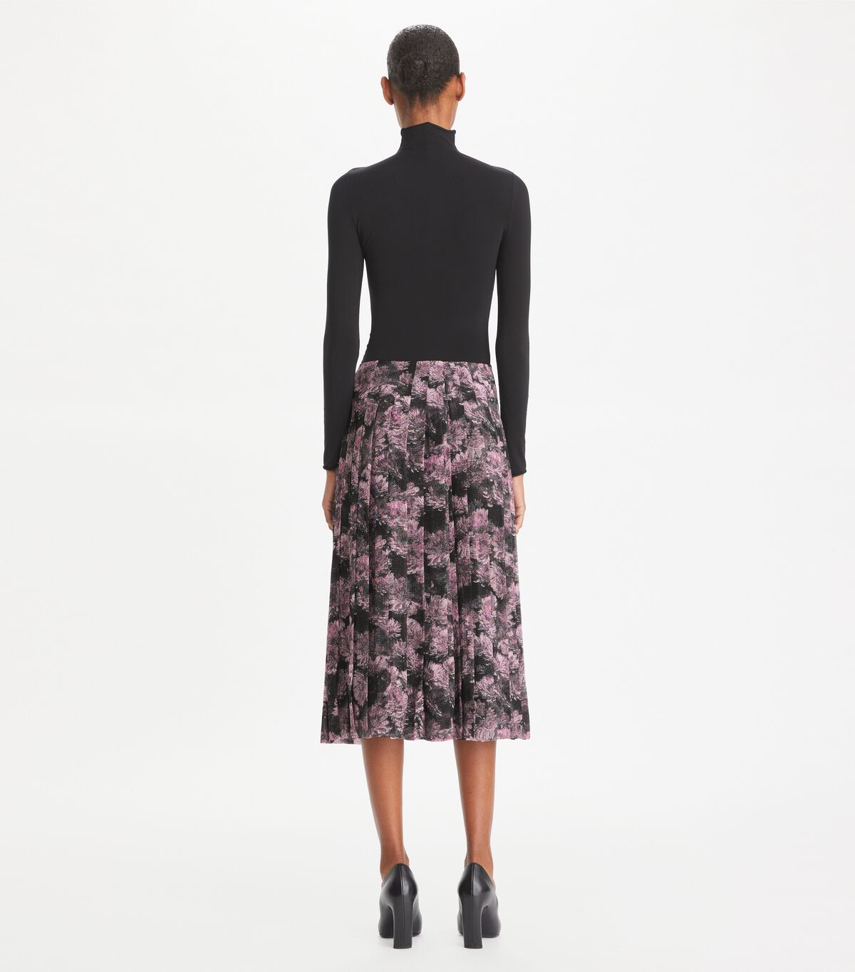 tory burch printed pleated silk skirt
