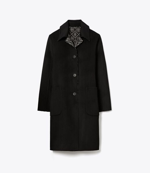 tory burch t monogram jacquard wool coat