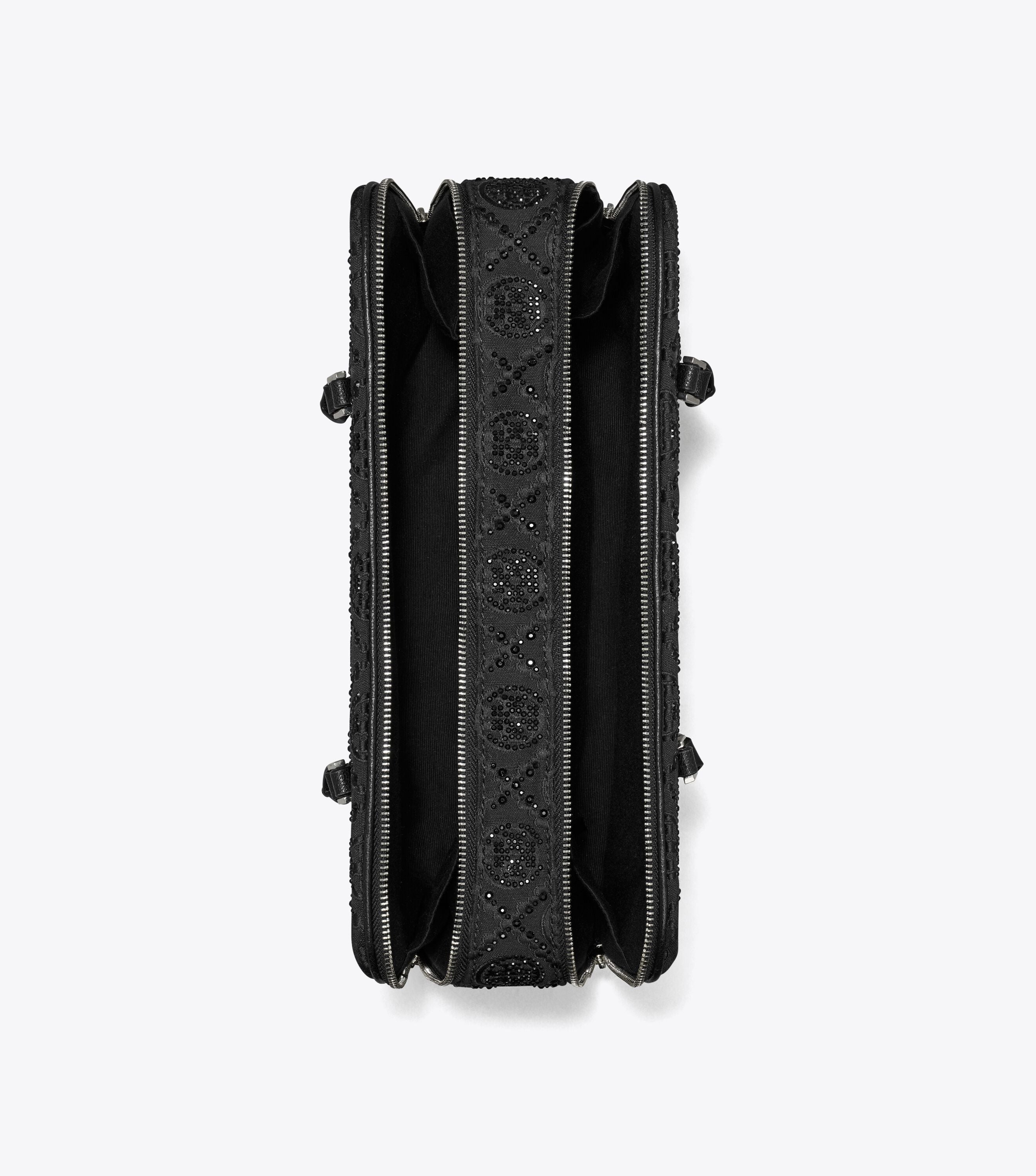 Small T Monogram Embellished Marshmallow Satchel, Black | Tory
