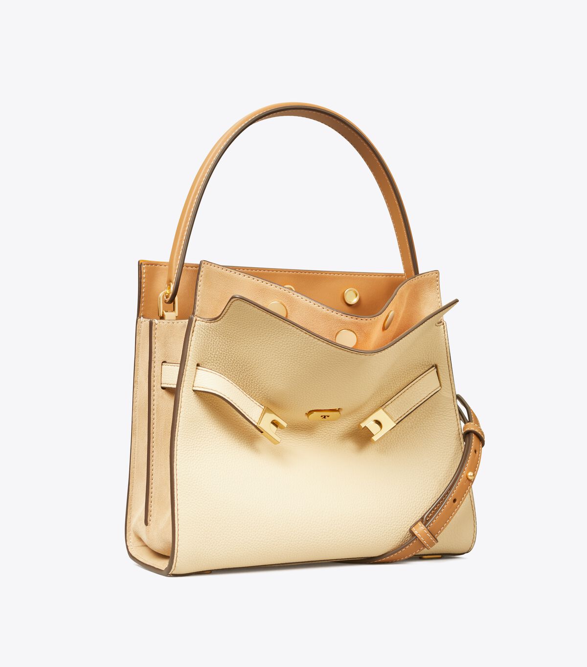 tory burch small lee radziwill pebbled double bag
