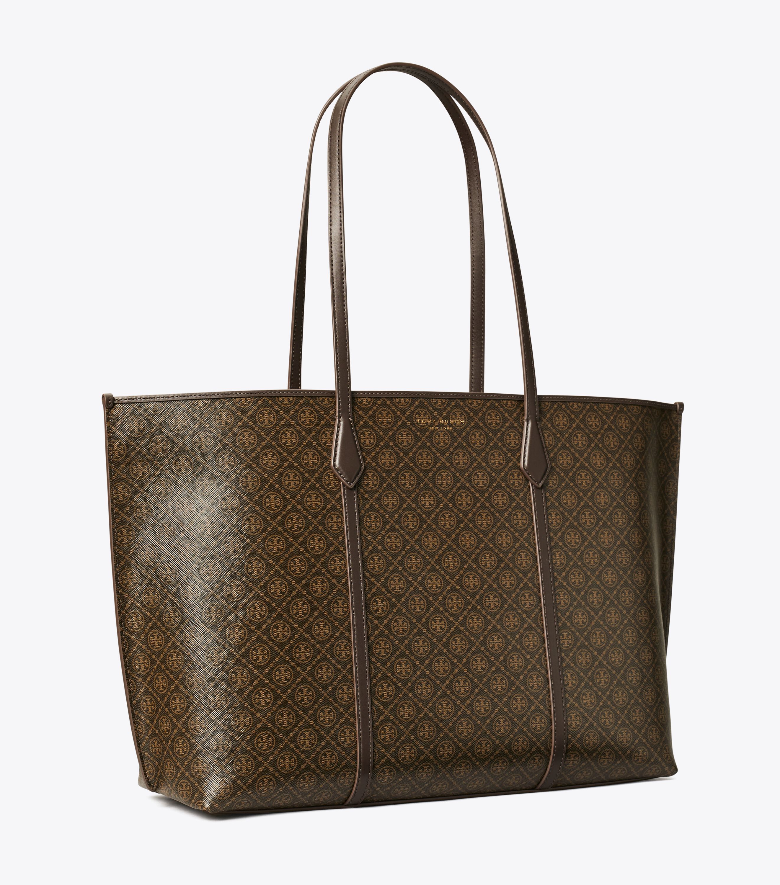 トートバッグ TORY BURCH Woman Tote bags Brown 164900 200 T Monogram Coated Canvas Petite Barrel Bag: Women's Designer