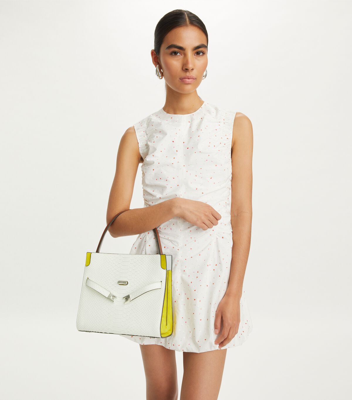 tory burch small lee radziwill snake embossed double bag