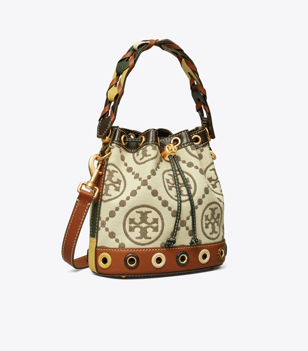 T Monogram Grommet Bucket Bag