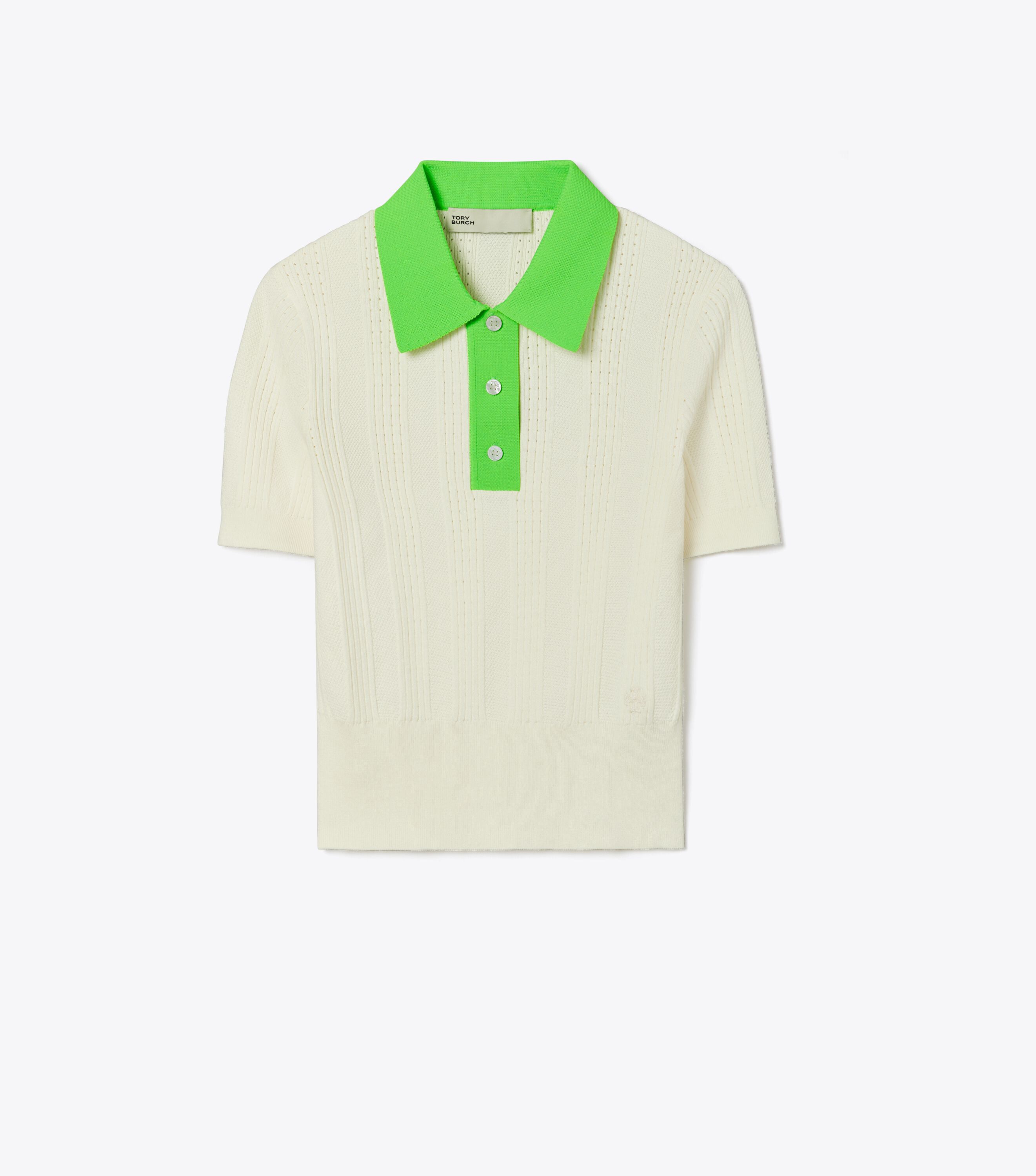 Tory Burch Cotton Pointelle Polo Tory Burch KW