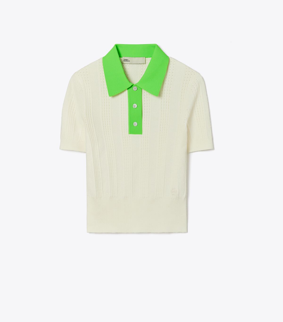 tory burch cotton pointelle polo
