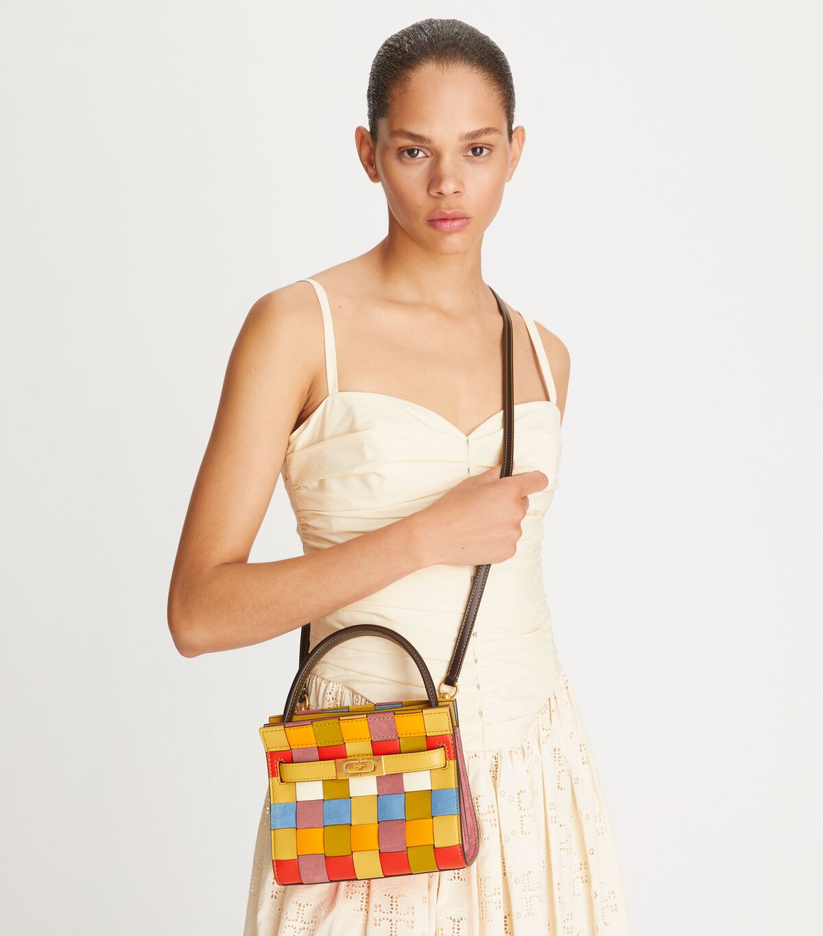 Lee Radziwill Woven Petite Double Bag tory burch lee radziwill woven petite double bag