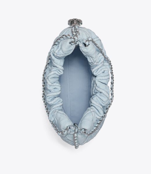 tory burch mini fleming soft denim hobo bag