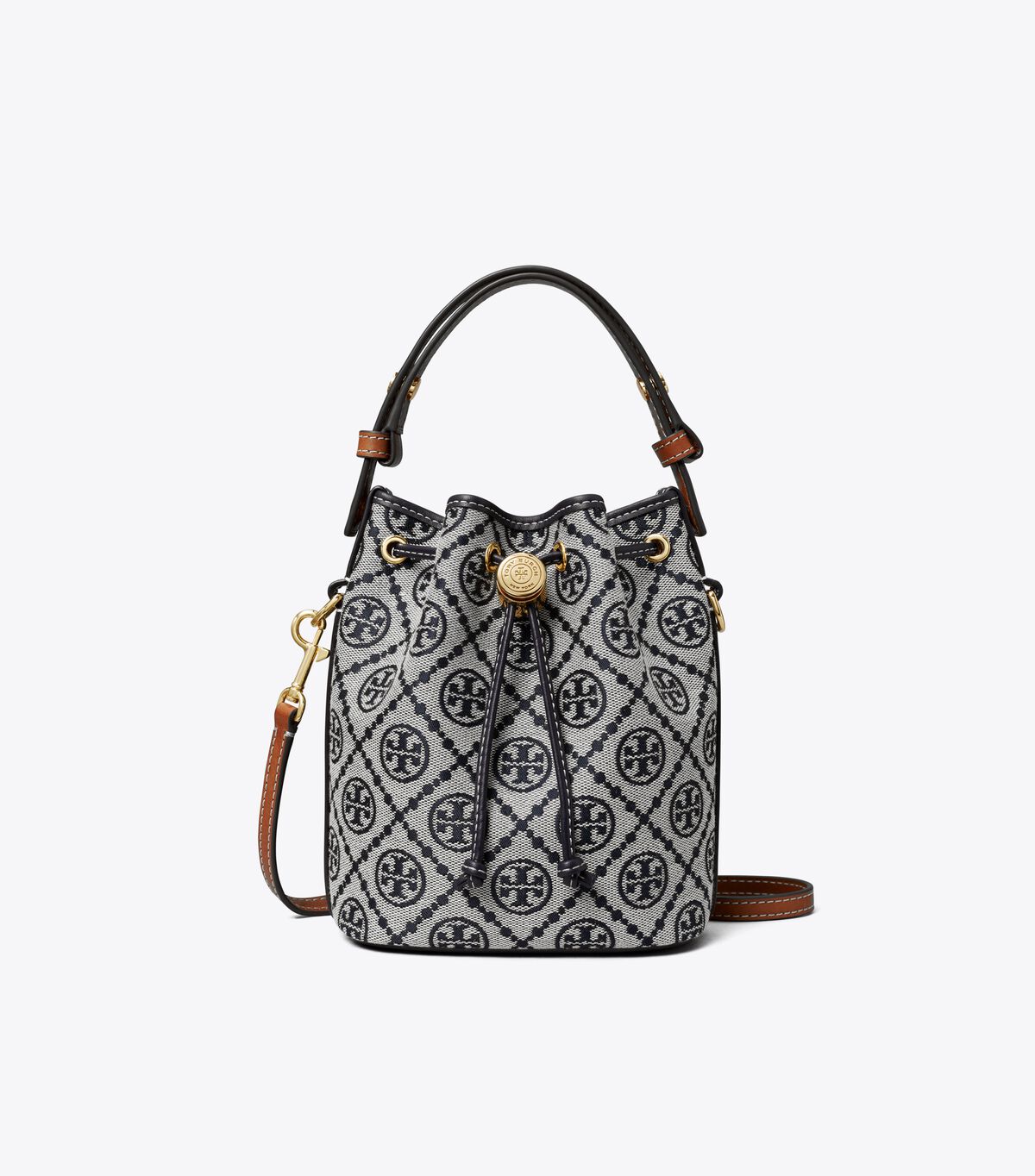 tory burch t monogram mini bucket bag