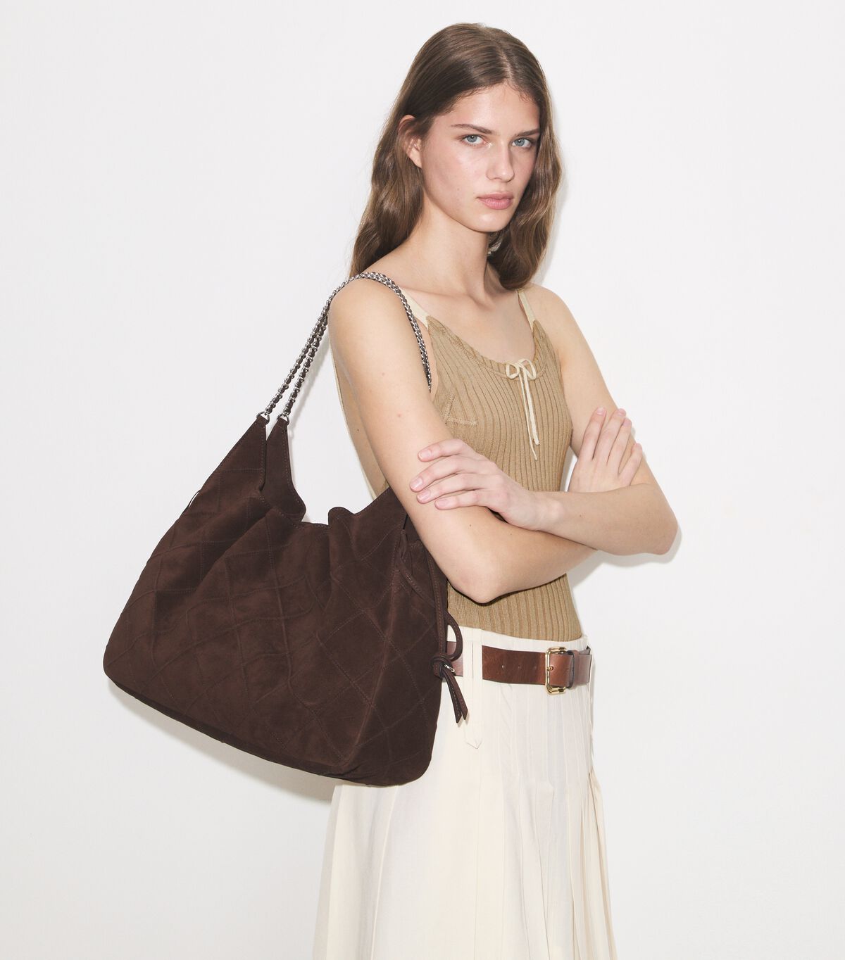 Large Fleming Suede Tote tory burch large fleming suede tote