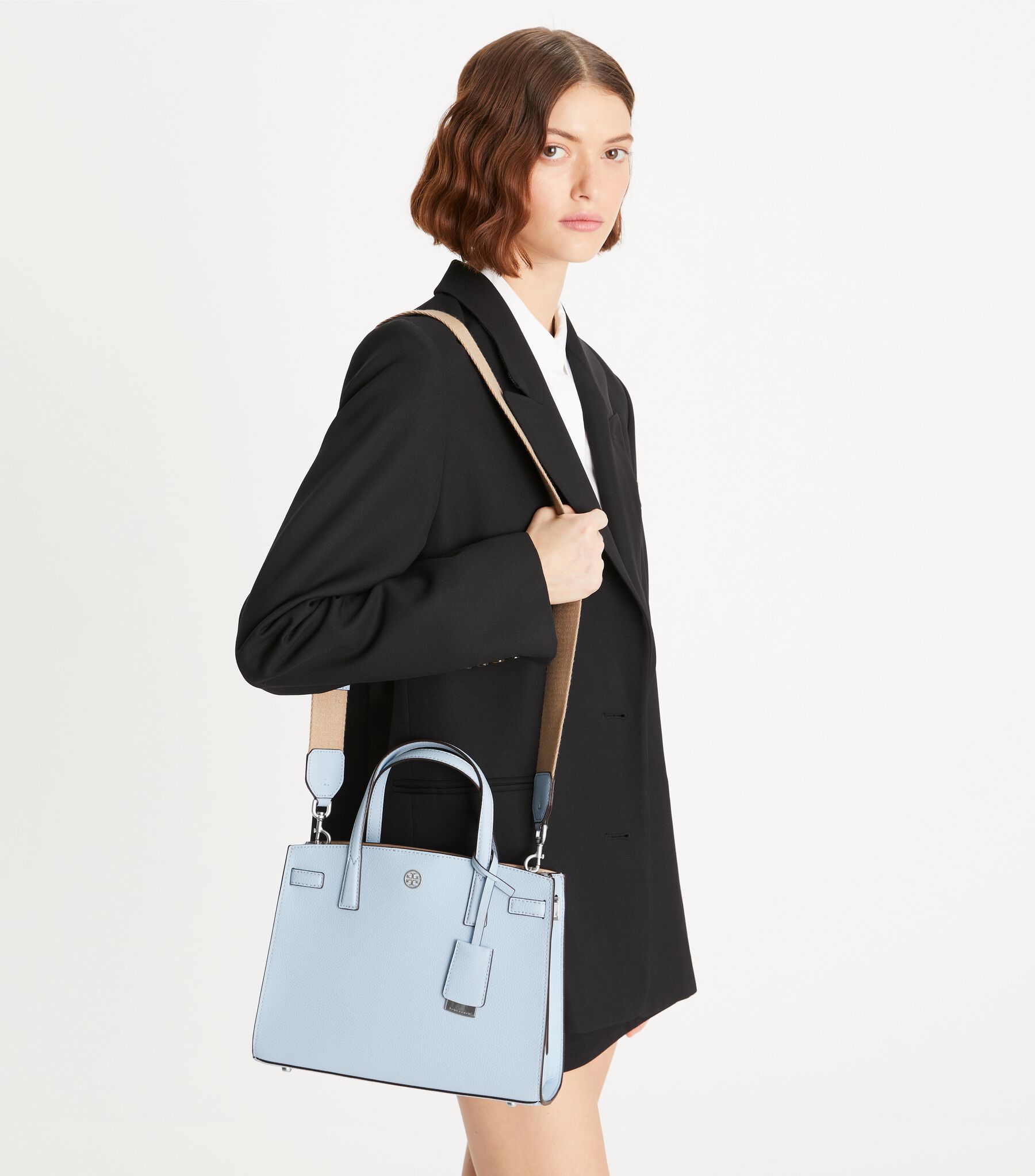 Small Walker Satchel, Blue Mist | Tory Burch KW