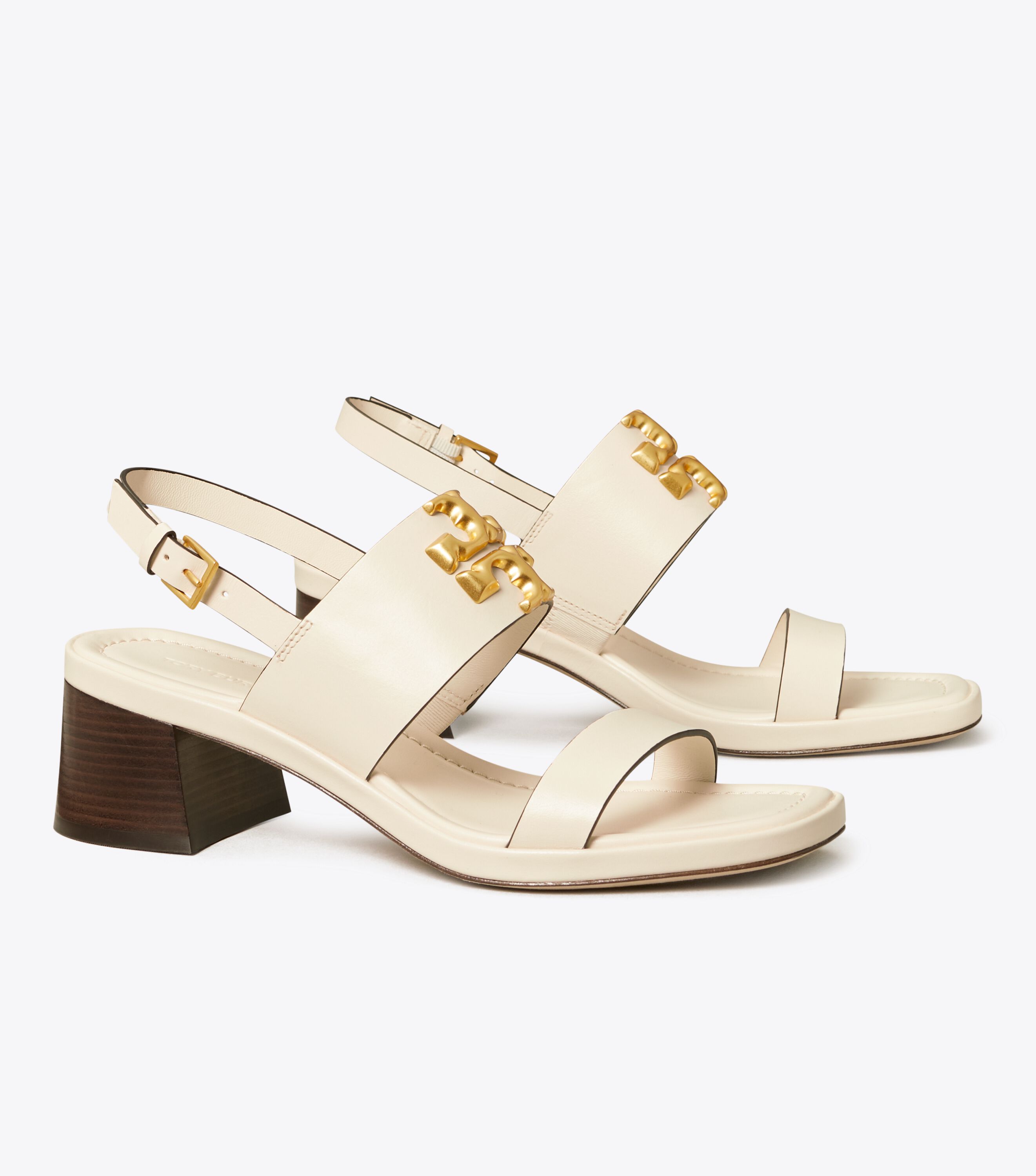 【新品♡8万円】Tory Burch エレノアヒールサンダル 白　ゴールド　本革 Eleanor Heel Sandal, New Ivory | Tory Burch KW