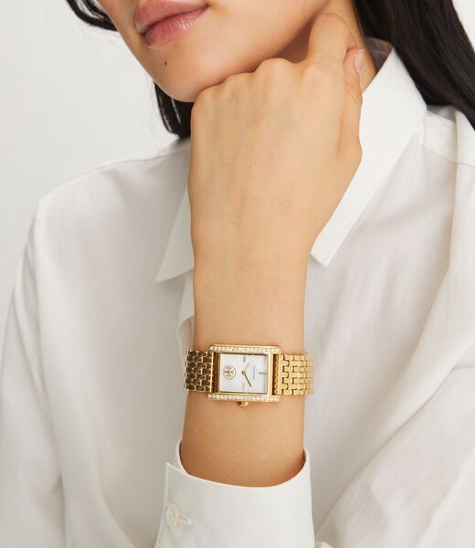 tory burch eleanor watch gold tone stainless steel