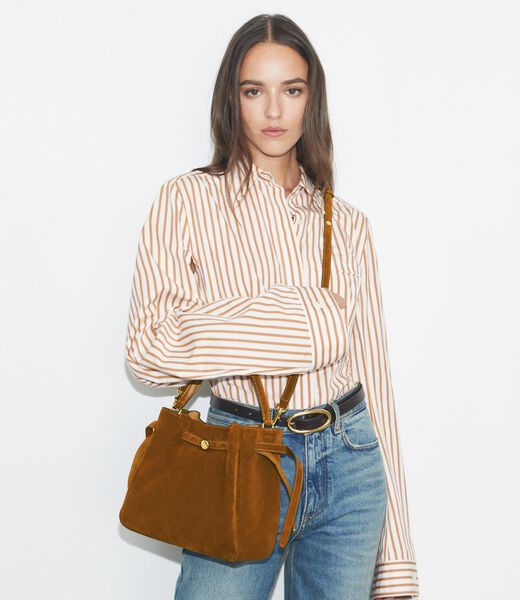 tory burch romy suede bucket bag