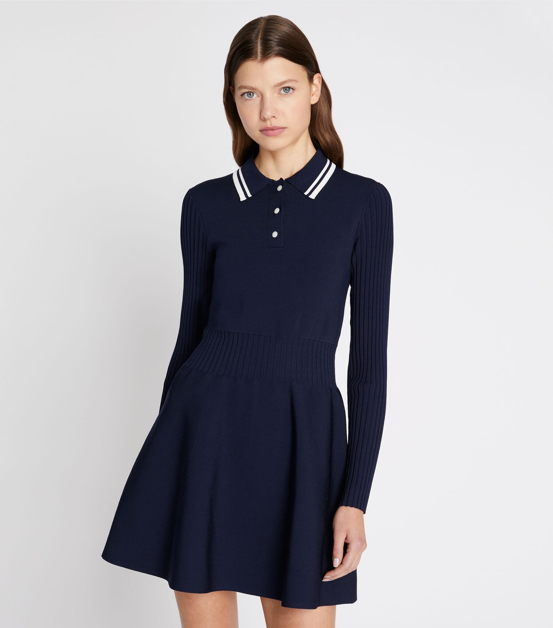 Tech Knit Polo Dress, Tory Navy | Tory Burch KW Tech Knit Polo Dress, Tory Navy | Tory Burch KW